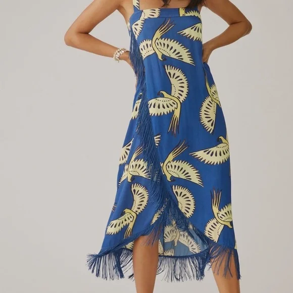 Farm Rio X Anthropologie Fringe Dress - Sz. L - Picture 4 of 16